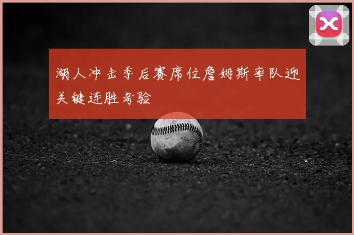 湖人冲击季后赛席位詹姆斯率队迎关键连胜考验
