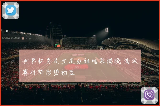 世界杯男足女足分组结果揭晓 淘汰赛对阵形势初显